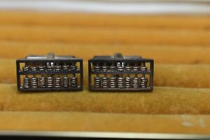 Vintage Cufflinks Sterling Silver Abacus Cuff Links