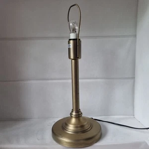 BRASS COLUMN BEDSIDE TABLE LAMP CIRCULAR BASE Servlite UK Vintage - Picture 1 of 12