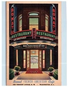 Vintage Bonat French American Cafe, Washington . D.C Postcard. Unposted.BPC - Picture 1 of 2