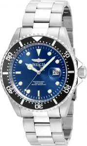 Orologio Invicta 43 mm Pro Diver quarzo quadrante blu scuro lunetta nera tono argento SS - Foto 1 di 1