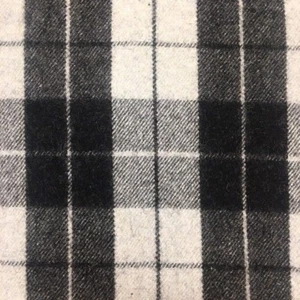 600. Black and white Check Wool blend Fabric. Price per 1/2 meter - Picture 1 of 3