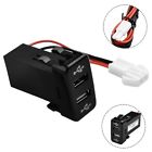 1* Dual Double 2 USB Port In Car Socket Lighter Charger Adapters For Toyota