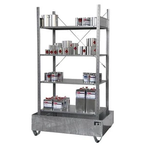 Kleingebinderegal mit Auffangwanne 3022-4E, verzinkt BAUER - Bild 1 von 1