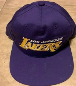Vintage Los Angeles Lakers Starter Snapback Purple w/ Yellow Cap Hat Motion