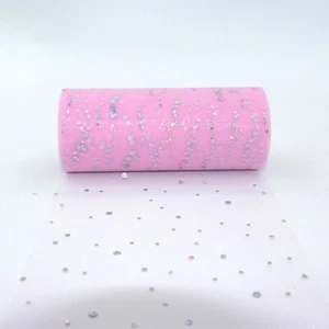 6" Sequin Glitter Tutu Tulle Rolls Fabric Bridal Crafts Wedding Decor DIY Dress - Picture 1 of 15