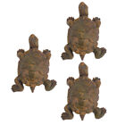  3 PCS Bonsai Small Turtle Adornment Sculpture Mini Sea Figures Animal