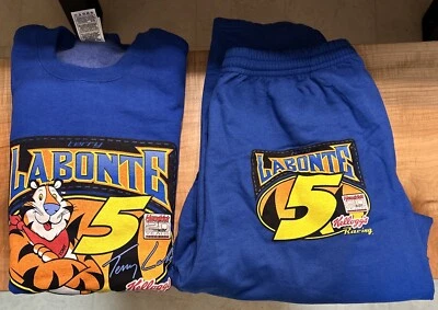Sudadera y pantalones deportivos de colección Terry Labonte NASCAR #5 Kellogg's Tony Tiger XL NOS Foto 1 de 4