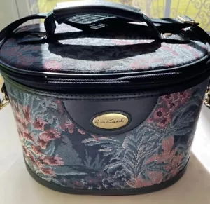VINTAGE Gloria Vanderbilt broccato arazzo treno valigia cosmetica bagaglio a mano - Foto 1 di 15