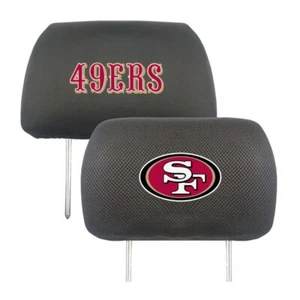 San Francisco 49ers Embroidered Headrest Covers -NFL Licensed- Set of 2 - SF Car - Picture 1 of 5