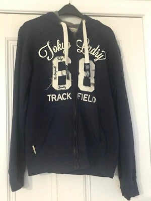 Sudadera con Capucha Tokyo Laundry Azul Marino Cremallera Talla Mediana en Excelente Estado Foto 1 de 4