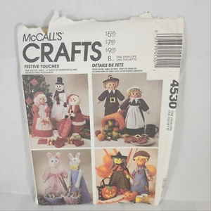 McCalls Crafts patrón 4530 conejitos bruja santa claus señora Claus muñeco de nieve sin cortar - Imagen 1 de 2
