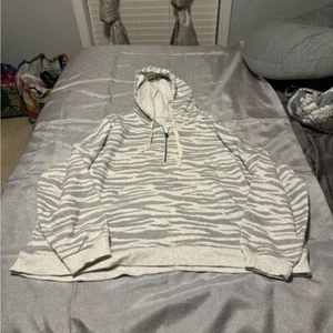 Gray Zebra Print Woman's Hoodie - Picture 1 of 2