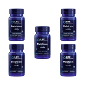 Lot of 5 Life Extension Melatonin 3mg for Restful Sleep 60 Vegetarian Lozenges - Picture 1 of 12