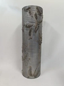 Vintage Aluminum Industrial Fabric Wallpaper Printing Roller Floral Botanical - Picture 1 of 8