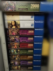 Lotto 11 puzzle Ravensburger da 1000-2000 pz: 9 Disney Villainous + 2 serie Art - Imagen 1 de 12