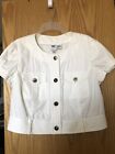worth womens top jacket white 74%cotton size 14