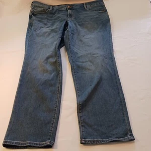 Old Navy Power Slim Straight Mid Rise Jeans Damen Gr. 20 helle Waschung blau - Bild 1 von 9