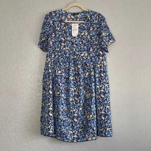 PRETTY GARDEN Summer Dress Short Sleeve V Neck Ruffle Floral Swing A-Line Large - Picture 1 of 9