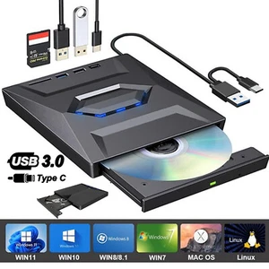 USB3.0 Normal Externe Laufwerk DVD CD BD UHD Brenner Player für Laptop - Bild 1 von 13