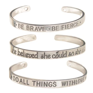 3 PIEZAS Mixto De Brazalete Pulsera Inspiradores Brazaletes Joyería Grabada Regalo - Imagen 1 de 4