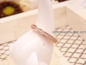 NEW Pandora Signature I-D Pave Rose Ring 182283C01 50 5 Retired - Picture 1 of 3