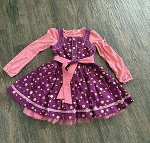 Girls Sz 8 Matilda Jane Burgundy Polka gold Dot Dress Nicoletta and top set! - Picture 1 of 11