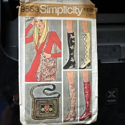 Simplicity #9553 MISSES SPATS AND TWO BAGS Sewing Pattern Uncut - Image 1 of 3
