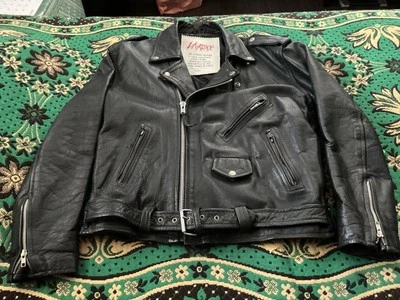 Chaqueta De Colección L.A. Roxx Cuero Motociclista Motocicleta, Cordones, EE. UU. Talla 46 Punk Foto 1 de 4