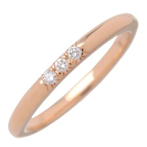 Tiffany & Co Classic Band Ring 3P Diamond K18PG Rose Gold US3.5 Auth Used F/S - Picture 1 of 7