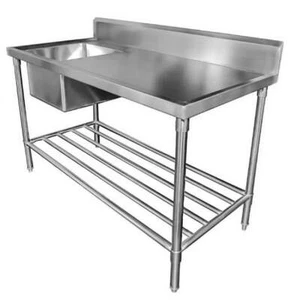 Mixrite Sink Bench with Splashback 1500 x 700 x 900 mm SS1715L - SS1715L-SM - Picture 1 of 5