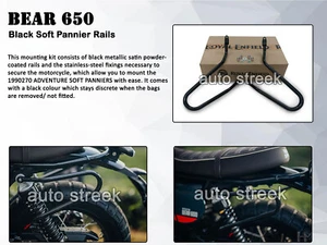 Royal Enfield Black Soft Pannier Rail For Bear 650 - Picture 1 of 10