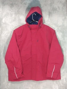 Lands End Parka Jacket Mens 3XLT Red Waterproof Windproof Squall Hooded Full Zip - Picture 1 of 7