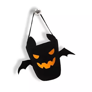 Halloween Bucket for Trick or Treat for Kids，Bat Candy Spooky Basket Multipur... - Picture 1 of 7
