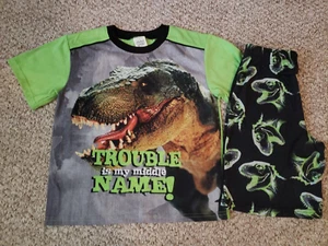 FADED GLORY Boys Dinosaur Short Pajama Set Size 6/7 - Picture 1 of 2