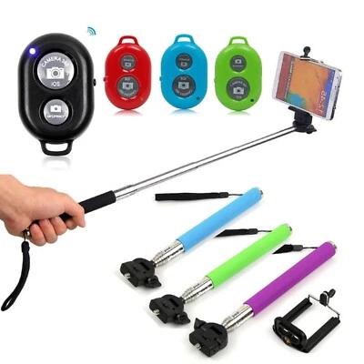 Handheld Monopod Selfie Stick With Bluetooth Remote Control for Smartphones - Image 1 of 3