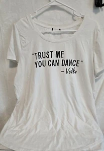 Unbranded funny Graphic tee Womens tshirt   sz L/XL white  no tag - Picture 1 of 3