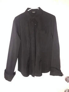 Express Black Long Sleeve Button Down Shirt - Size 13/14 pre-owned - Picture 1 of 4