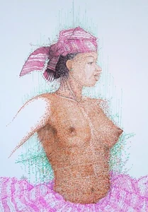Nude Drawing, "Calculated Beauty" Wall Art, Wall Decor - Picture 1 of 6