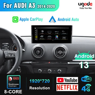 10.25" Apple CarPlay Screen for AUDI A3 Android 13 Auto Navigation Head Unit GPS - Image 1 of 4