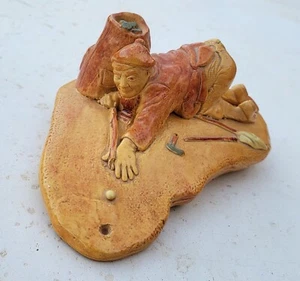 VINTAGE R & W GILLIGAN CHALKWARE POTTERY GOLF PLAYER FIGURE DANDENONG VIC - Picture 1 of 10