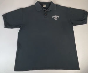 Vtg Jack Daniels Mens Black Polo Shirt Size XL Golf Short Sleeve Embroidered - Picture 1 of 6