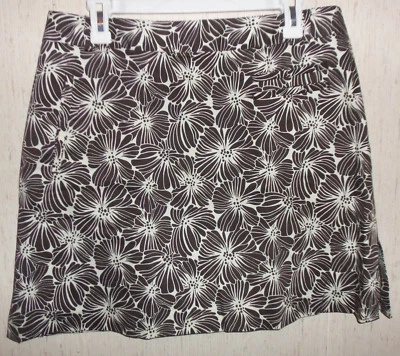 NUEVO PANTALÓN CORTO MUJER Sport Haley MARRÓN OSCURO ESTAMPADO FLORAL TALLA 10 Foto 1 de 2