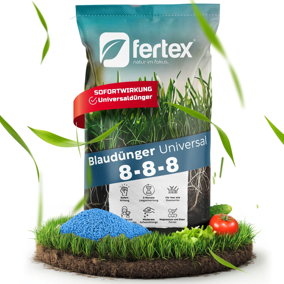 Fertex® Profi Blaudünger 8-8-8 Universaldünger Rasendünger Blumendünger, 25kg - Bild 1 von 4
