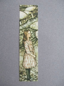 Art BOOKMARK Alice in Wonderland Arthur Rackham Elgin Court 1972 Unused - Foto 1 di 2