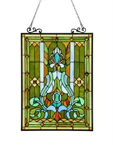 25" Stained Glass Hanging Window Pane Suncatcher - Picture 1 of 2