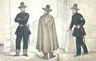 GENDARMERIE POLICE: GARDIENS de PARIS entre 1848 et 1849 - Gravure 19eme couleur