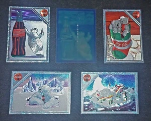 COCA COLA 1995 SUPER PREMIUM POLAR BEAR DUFEX FOIL INSERT CARDS SPB-1-2-3-8 HOLO - Picture 1 of 3