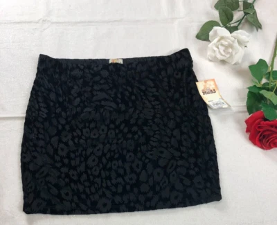 Minifalda ajustada negra de terciopelo Mudd Burnout nueva con etiquetas talla L para jóvenes Foto 1 de 4