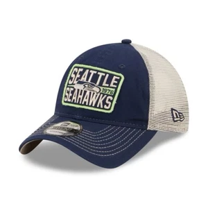 Seattle Seahawks New Era Devoted College Navy Trucker 9TWENTY Snapback Hat OSFA - Picture 1 of 7