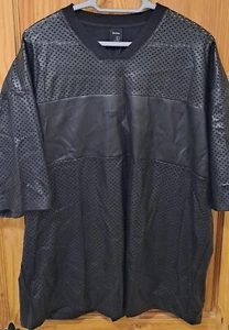 Bershka black PU faux leather t-shirt with perforated panel men (Size XL) - Picture 1 of 6